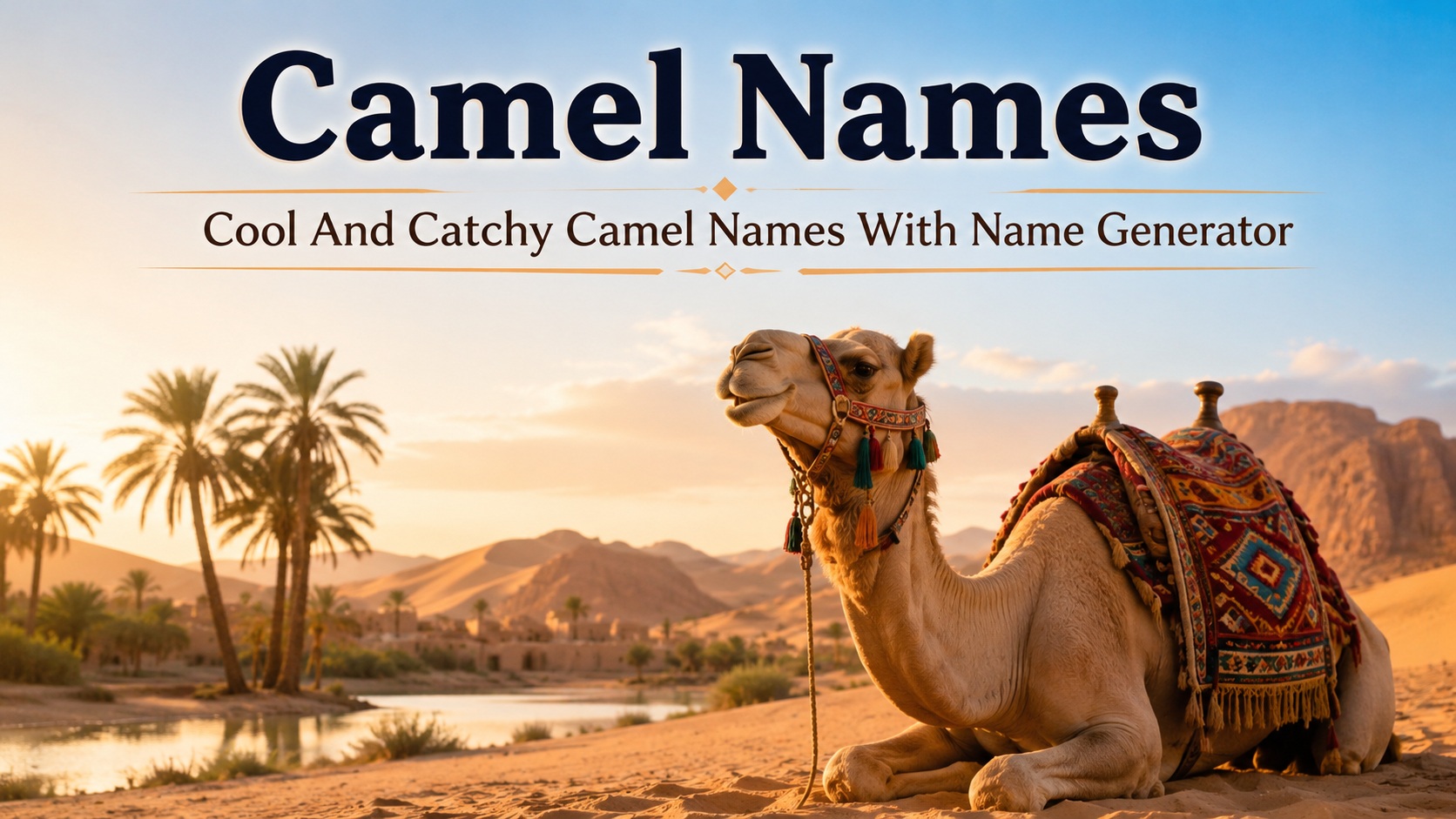 Cool And Catchy Camel Names With Name Generator