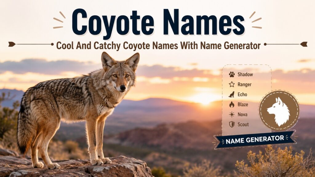 Cool And Catchy Coyote Names With Name Generator