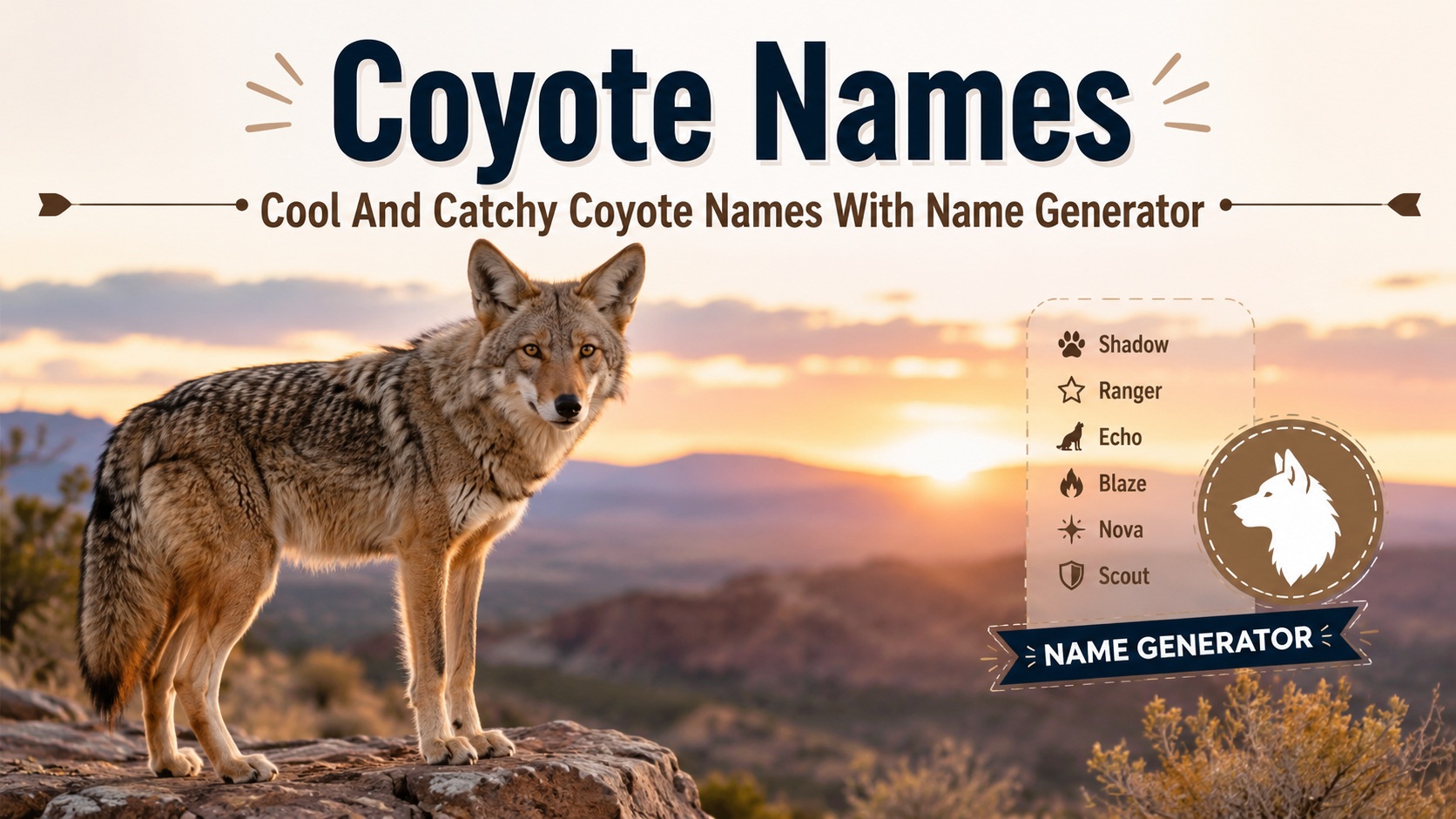 Cool And Catchy Coyote Names With Name Generator