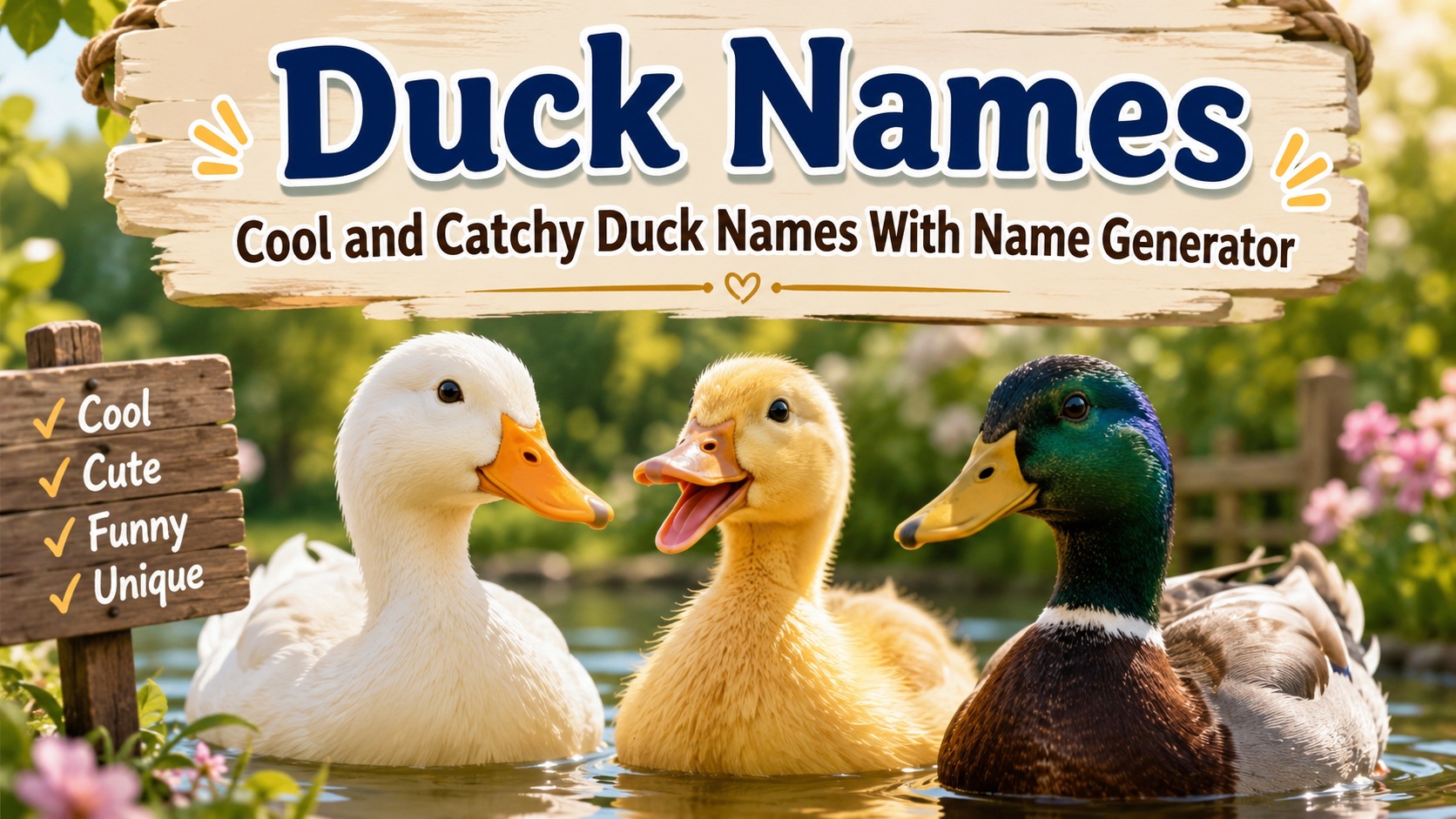 Cool and Catchy Duck Names With Name Generator