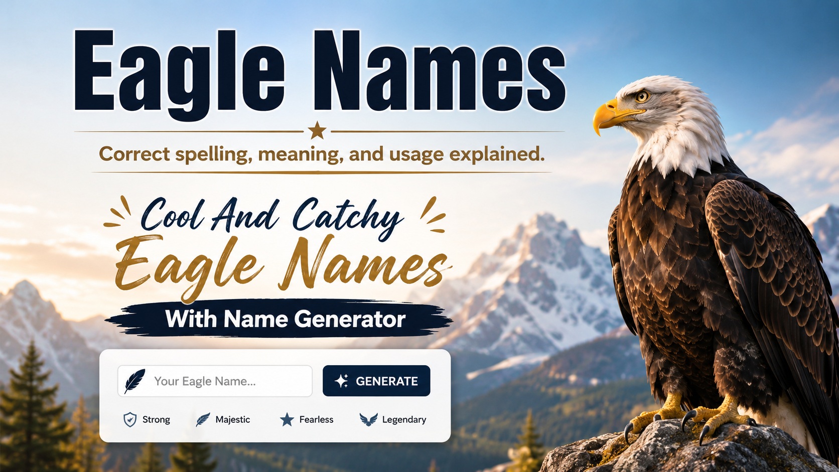 Cool And Catchy Eagle Names With Name Generator