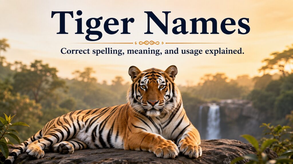 Cool And Catchy Tiger Names With Name Generator