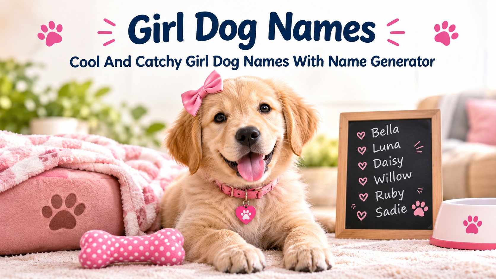 Cool And Catchy Girl Dog Names With Name Generator