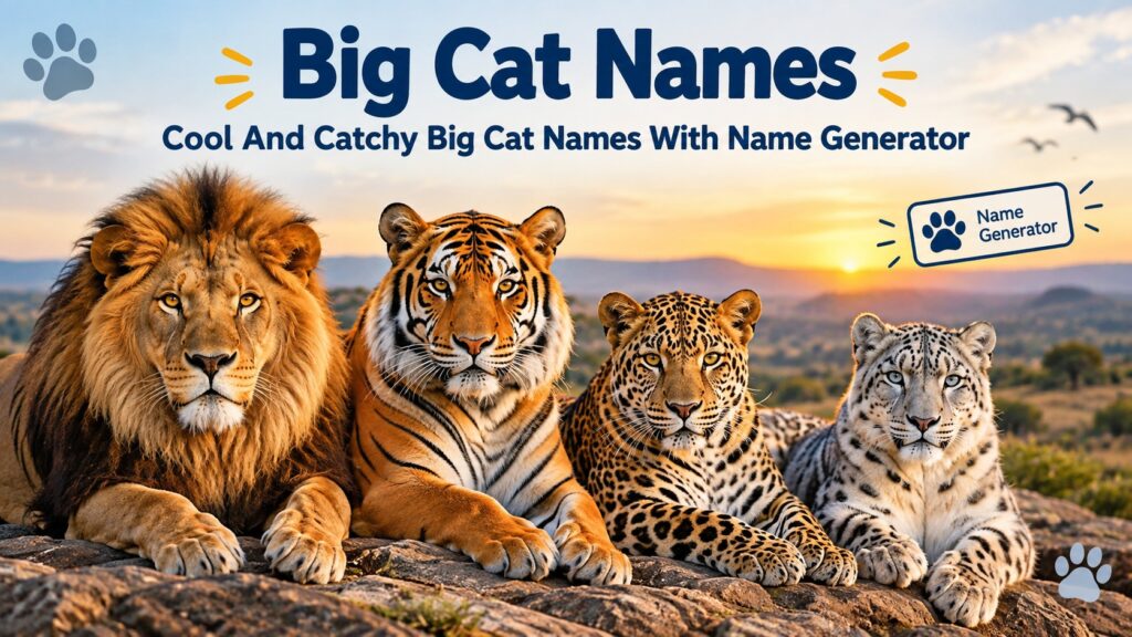 Cool And Catchy Big Cat Names With Name Generator