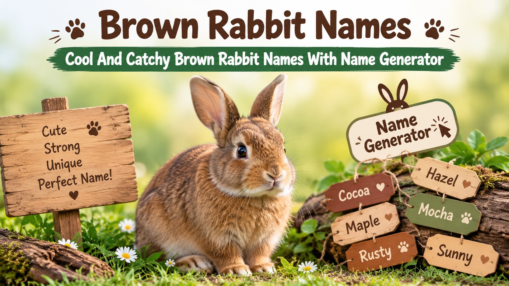 Cool And Catchy Brown Rabbit Names With Name Generator