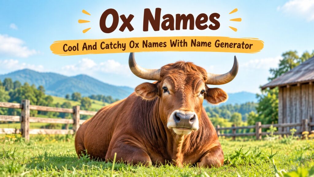 Cool And Catchy Ox Names With Name Generator