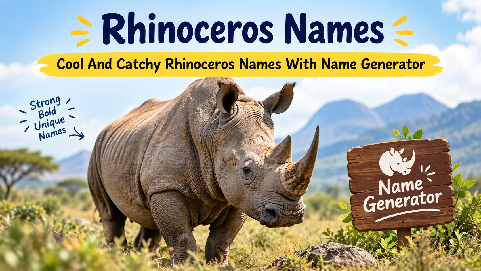 Cool And Catchy Rhinoceros Names With Name Generator