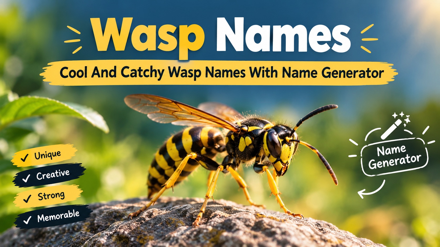 Cool And Catchy Wasp Names With Name Generator