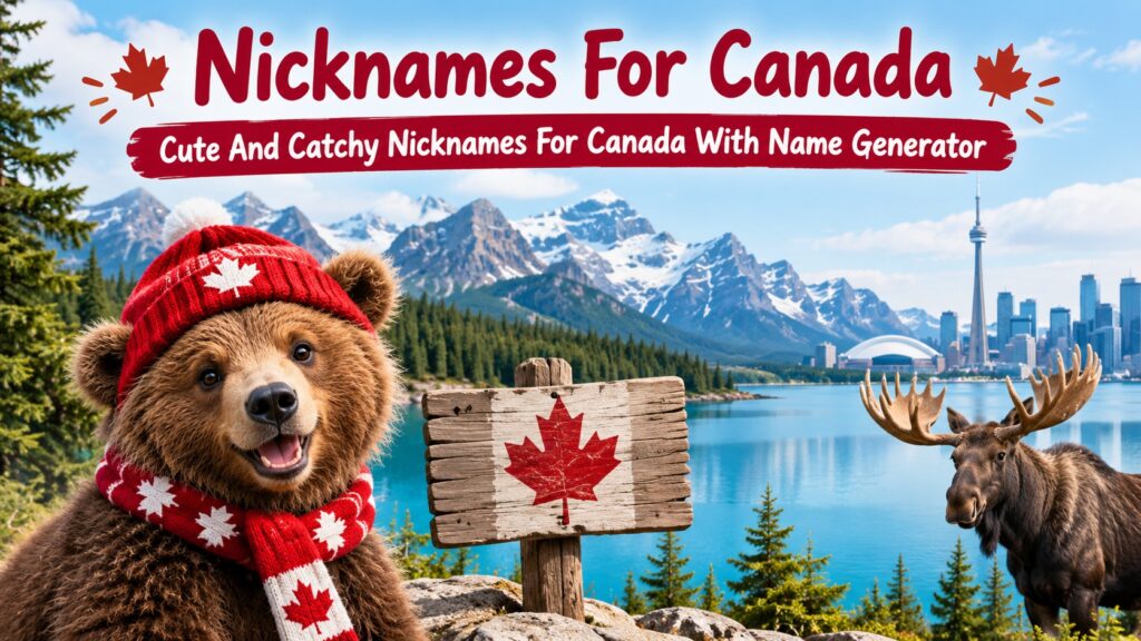 Cute And Catchy Nicknames For Canada With Name Generator