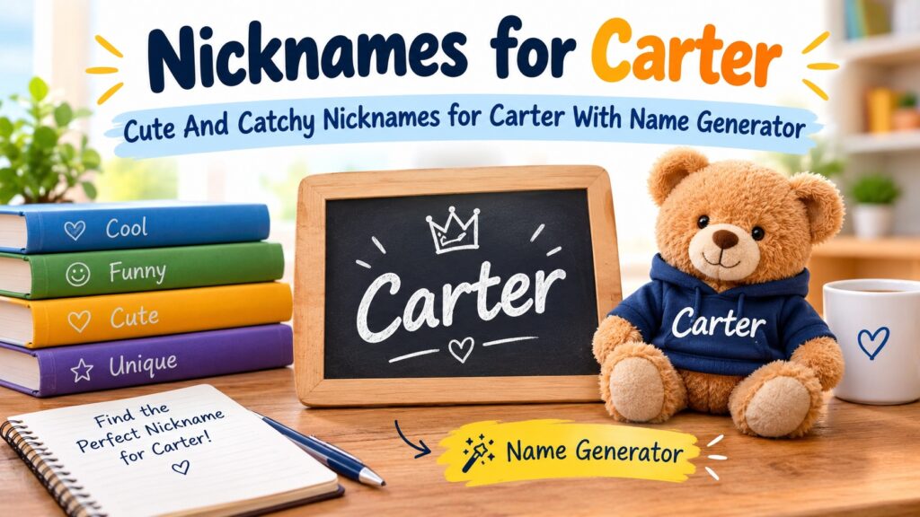 Cute And Catchy Nicknames for Carter With Name Generator