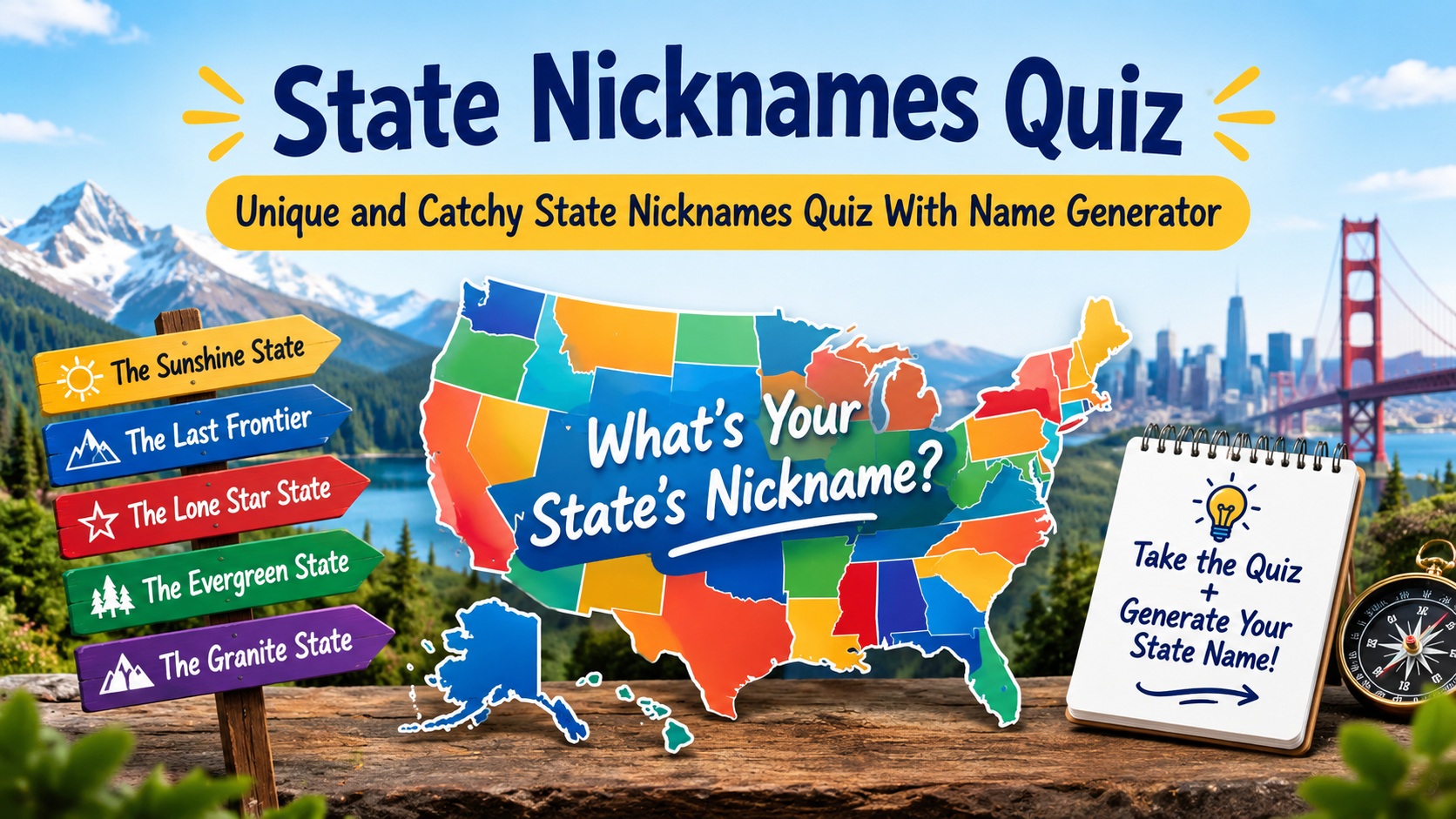 Unique and Catchy State Nicknames Quiz With Name Generator
