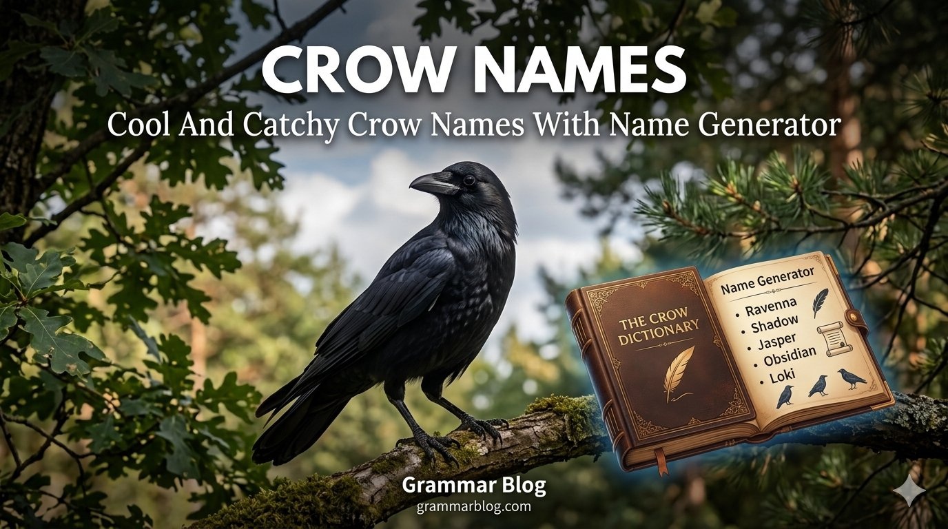 Cool And Catchy Crow Names With Name Generator