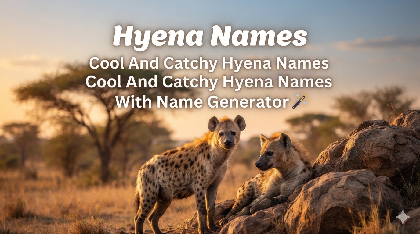 Cool And Catchy Hyena Names With Name Generator